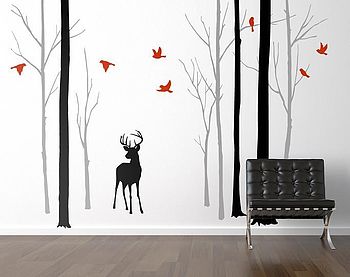 Deer In The Forest Black/Grey Wall Sticker, 4 of 7