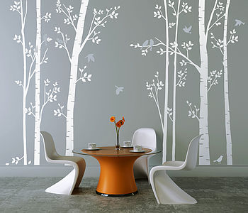 Leafy Trees White Wall Sticker, 2 of 8