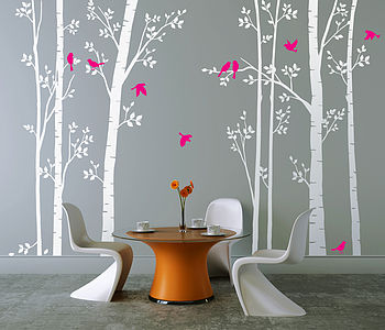 Leafy Trees White Wall Sticker, 6 of 8