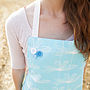 Turquoise Etched Floral Apron, thumbnail 1 of 9