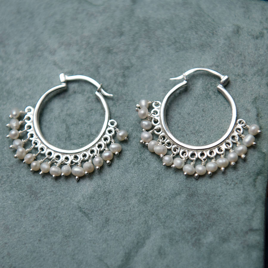 Silver Ruby Hoop Earrings By Rochejewels | notonthehighstreet.com