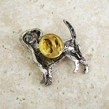 Beagle Tie Pin Antiqued Pewter, 2 of 2
