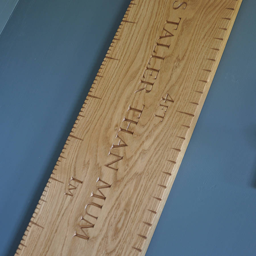 Personalised Solid Oak Engraved Height Chart, 1 of 6