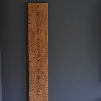 Personalised Solid Oak Engraved Height Chart, 2 of 6