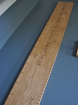 Personalised Solid Oak Engraved Height Chart, 3 of 6