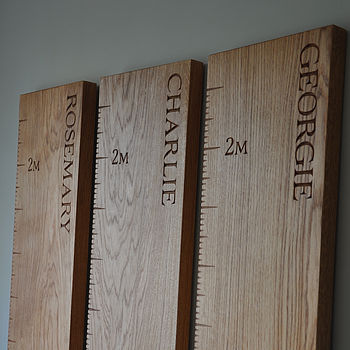 Personalised Solid Oak Engraved Height Chart, 6 of 6