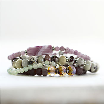 Gemstone Bead Bracelet Set By Artique Boutique | notonthehighstreet.com