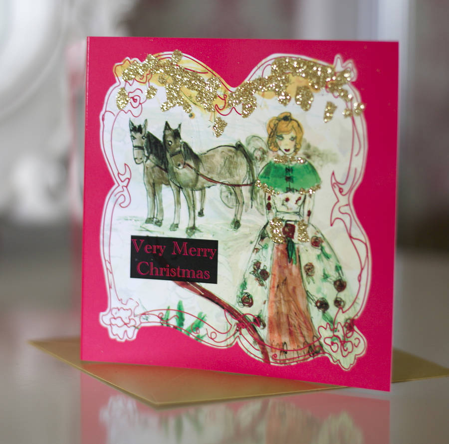 Vintage Style Glitter Christmas Card By bedcrumb | notonthehighstreet.com