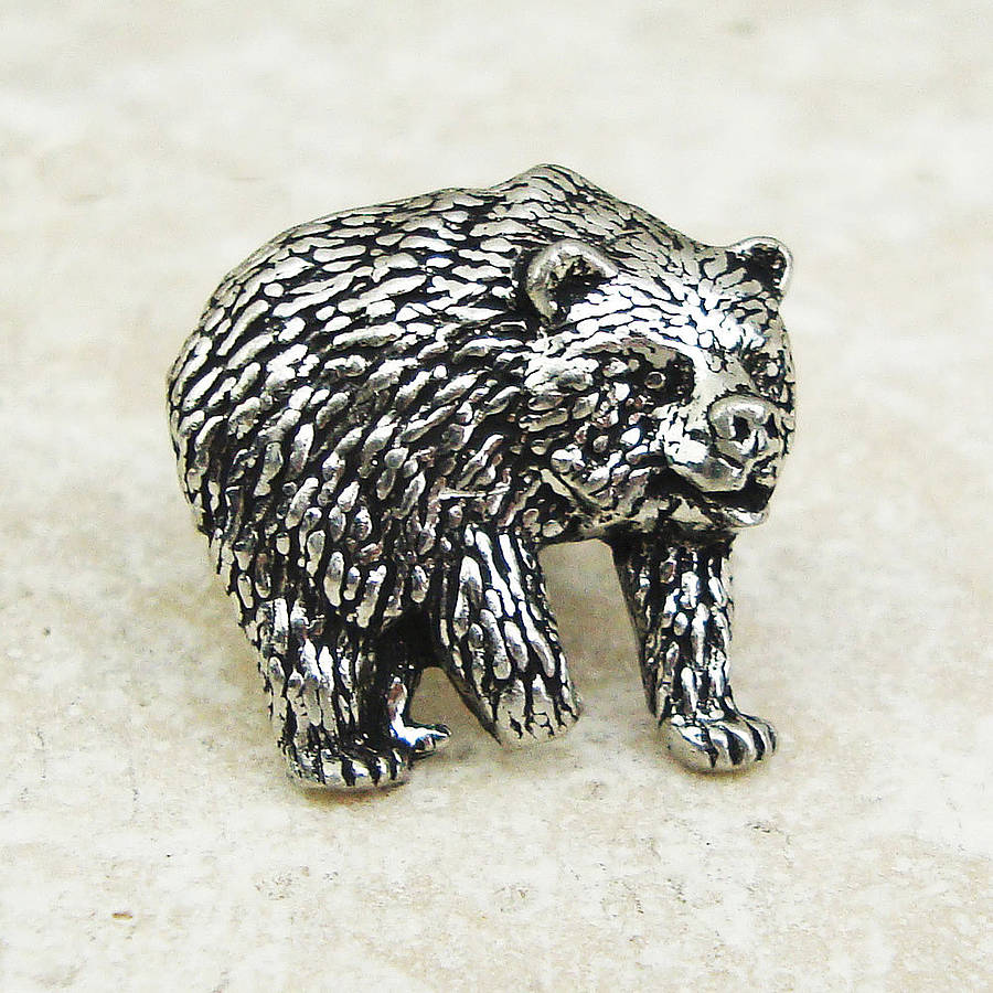 Bear Tie Pin Antiqued Pewter By Wild Life Designs 