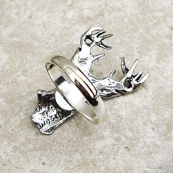 Wild Stag Ring Antiqued Pewter, 2 of 2
