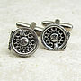 Fly Fishing Reel Cufflinks Antiqued Pewter, thumbnail 1 of 2