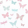 Vintage Floral Butterfly Fabric Wall Stickers, thumbnail 2 of 4
