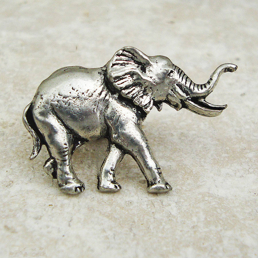 Wild Life Designs Elephant Tie Pin Antiqued Pewter | 