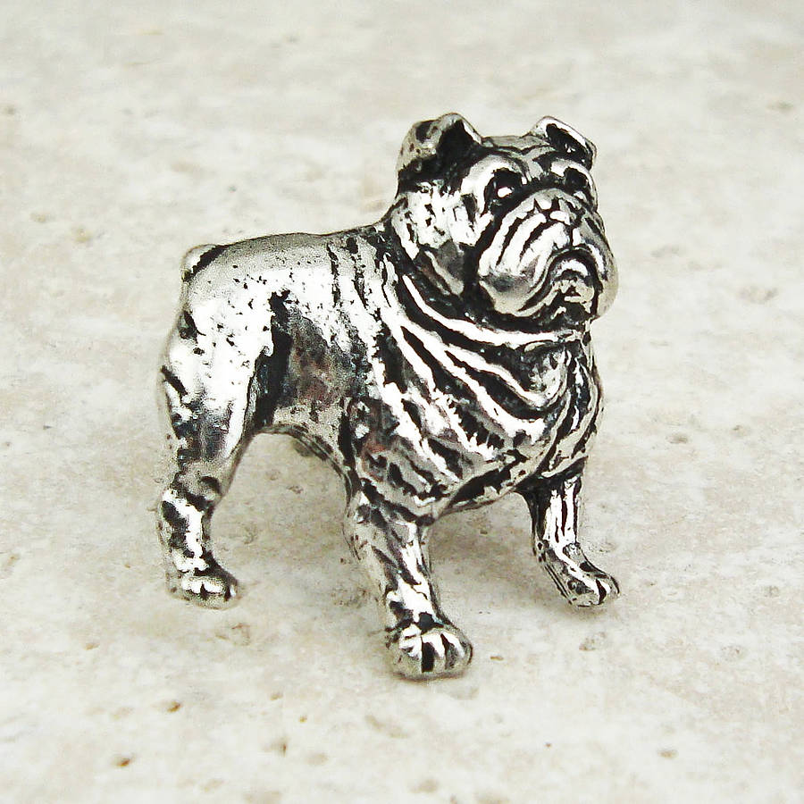 Wild Life Designs Bulldog Tie Pin Antiqued Pewter | 
