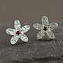 Silver And Ruby Earrings, thumbnail 3 of 5
