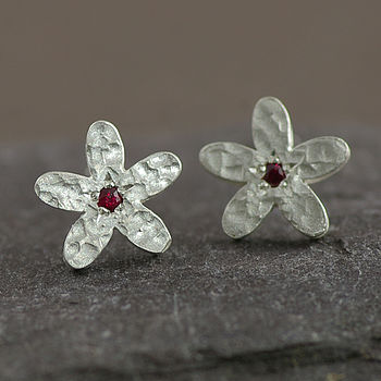 Silver And Ruby Earrings, 3 of 5