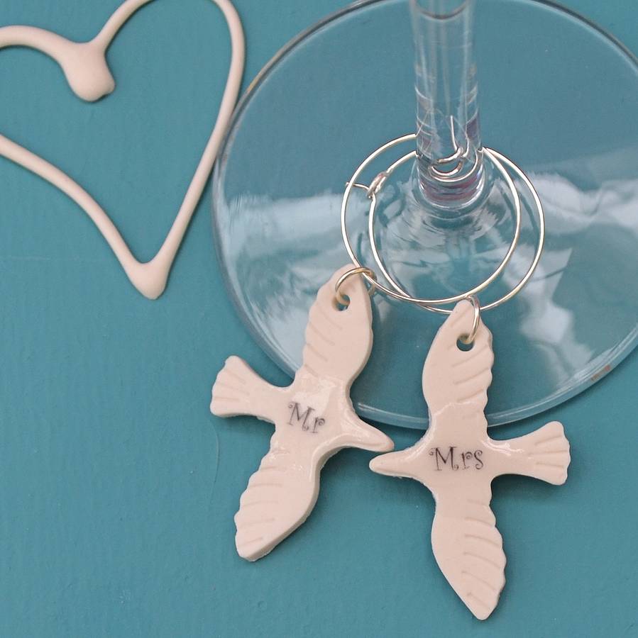 Mr & Mrs Wine Glass Charms, 1 of 5