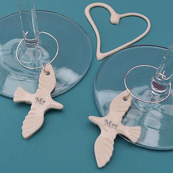 Mr & Mrs Wine Glass Charms, 2 of 5