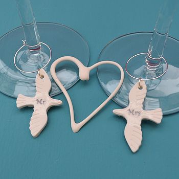 Mr & Mrs Wine Glass Charms, 3 of 5