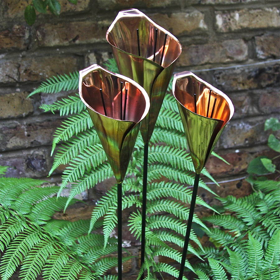 Copper Cala Lily Garden Sculpture, 1 of 12