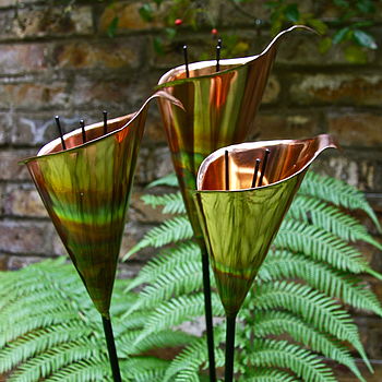 Copper Cala Lily Garden Sculpture, 3 of 12