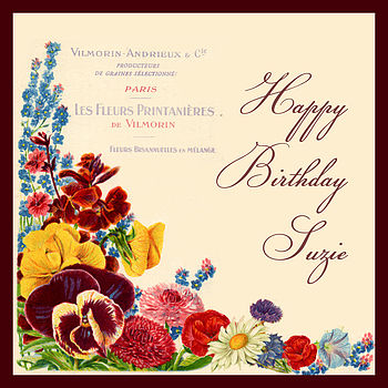 Vintage Flowers Birthday Card, 2 of 3