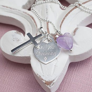 Personalised Sterling Silver Christening Necklace, 2 of 8