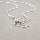 sterling silver swallow necklace by wished for | notonthehighstreet.com