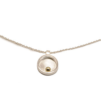Silver Closed Circle With Gold Ball Mini Pendant, 3 of 6