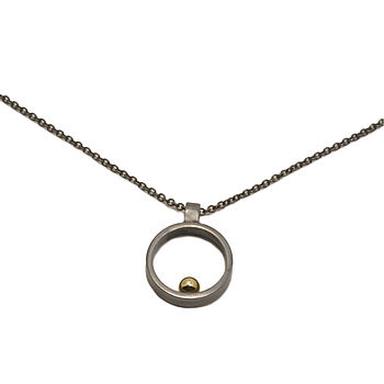 Oxidised Silver With Gold Ball Mini Pendant, 4 of 7