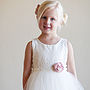 Cotton And Tulle Dress With Wide Lace Belt, thumbnail 2 of 5