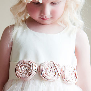 Cotton Silk And Tulle Flower Girl Dress, 3 of 3
