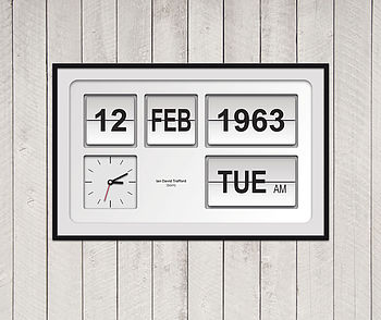 Personalised Flip Clock Special Date Print, 4 of 4