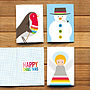 Pack Of Six Angel Snowman And Robin Christmas Cards, thumbnail 1 of 5