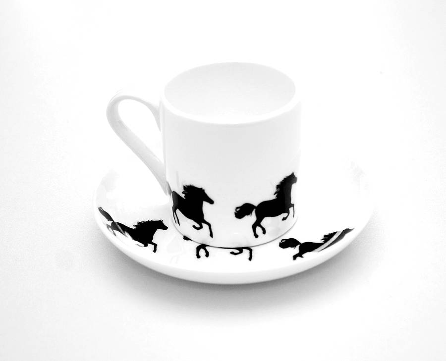 Horse Espresso Cup And Saucer