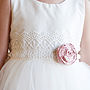 Cotton And Tulle Dress With Wide Lace Belt, thumbnail 3 of 5