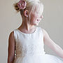 Cotton And Tulle Dress With Wide Lace Belt, thumbnail 4 of 5