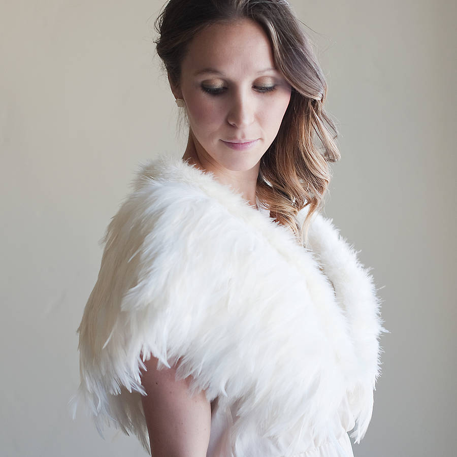 Feathered Wedding Cape, 1 of 4