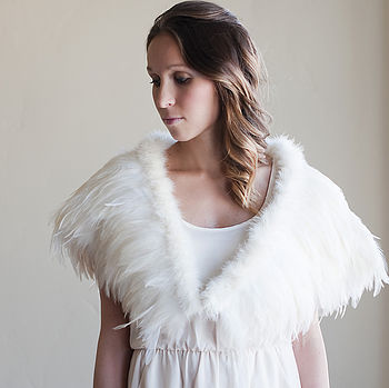 Feathered Wedding Cape, 2 of 4