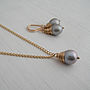Grey Baroque Pearl Necklace And Earring Set, thumbnail 3 of 9