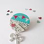 Bunting Upcycled Vintage Paper Brooch, thumbnail 2 of 4