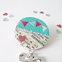 Bunting Upcycled Vintage Paper Brooch, thumbnail 3 of 4