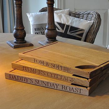 Personalised Hand Engraved Oak Carving Board, 8 of 12
