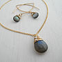 Labradorite Necklace And Earrings Set, thumbnail 2 of 6