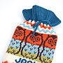 Owl Fairisle Knitted Hot Water Bottle Cover, thumbnail 3 of 4