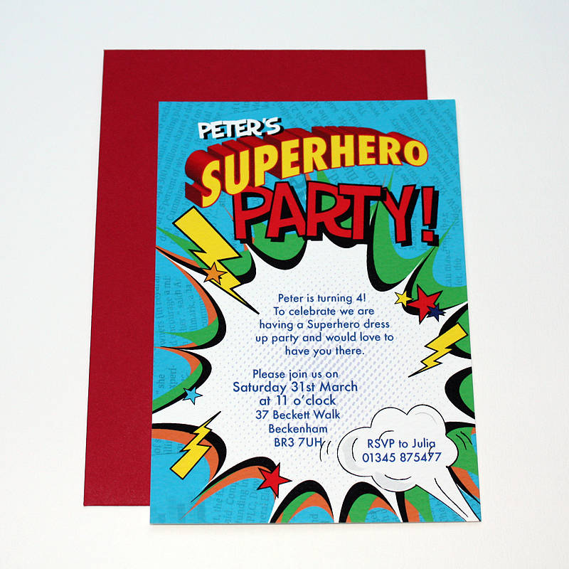 Superhero Theme Party Invitations 10