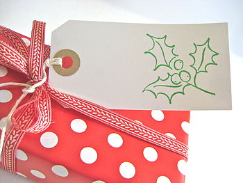 Set Of Five Christmas Holly Gift Tags, 4 of 4