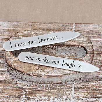 Personalised Silver Shirt Collar Stiffeners, 2 of 7