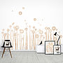 Wood Print Wild Flowers Wall Stickers, thumbnail 1 of 5