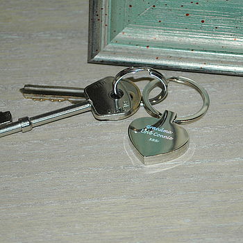 Personalised Silver Heart Key Ring, 3 of 4
